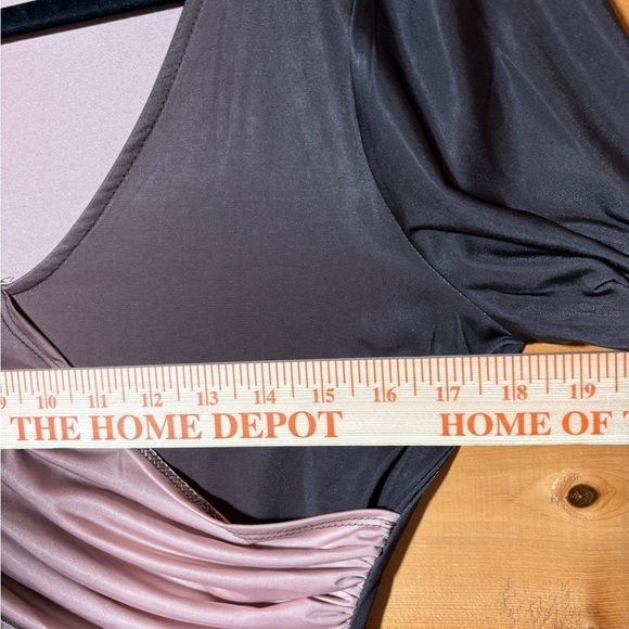 Venus Draped Pink/Gray Long Sleeve Ombre Blouse M - Picture 8 of 9